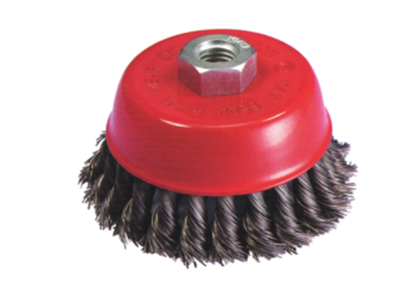 Bowl cup steel brush twist knot