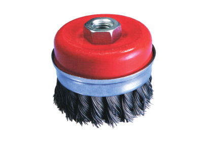 Cup steel brushi twist knot