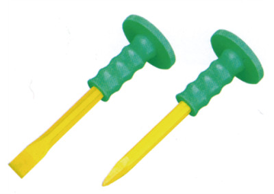 HAND TOOL-HEXAGONAL COLD CHISEL WITH RUBBER-HOLDER