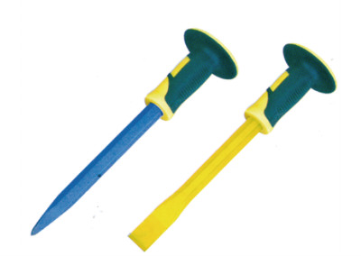 HAND TOOL-HEXAGONAL COLD CHISEL WITH RUBBER-HOLDER
